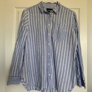 J.Crew Linen Petite Button Shirt, 8P